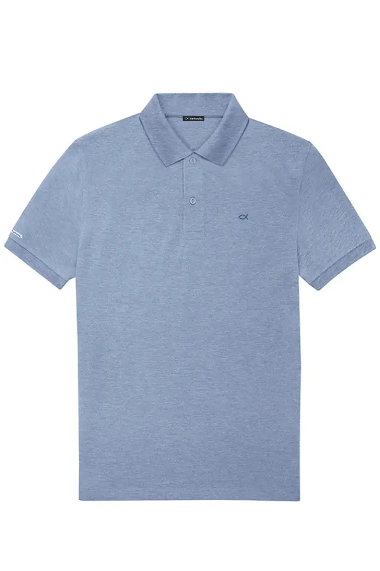 polo básico hombre behooks celeste