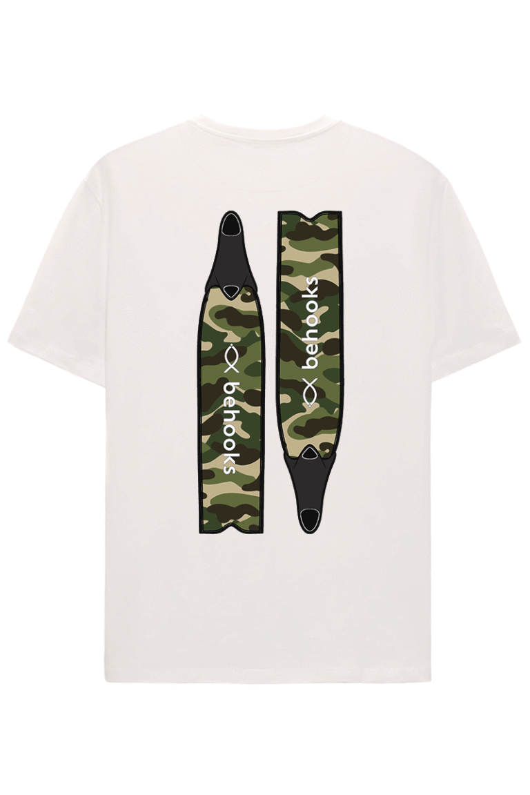 Camiseta Fins On Verde aletas espalda leche coco