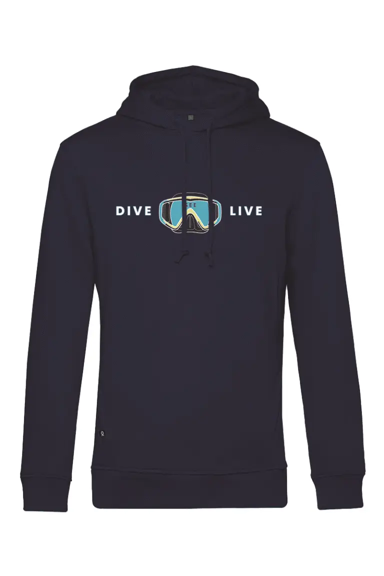 Hoodie Dive See Live submarinismo gafas delantero Maritim
