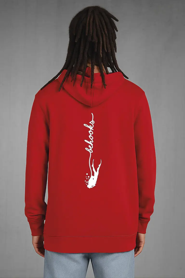 Hoodie Live Deep buzo rojo trasero